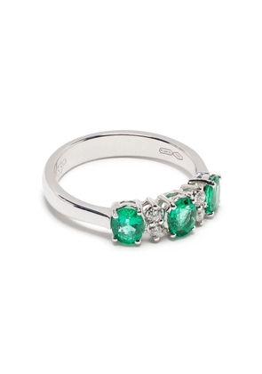 LEO PIZZO 18kt white gold diamond emerald Eternity band ring - Silver