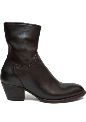 PAUL SILENCE 55mm zip-detail leather boots - Brown