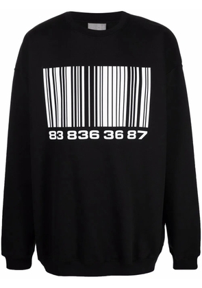 VTMNTS bar-code print sweatshirt - Black
