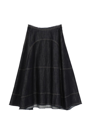 Tela raw-edge panelled midi skirt - Blue
