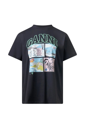 GANNI graphic-print T-shirt - Grey