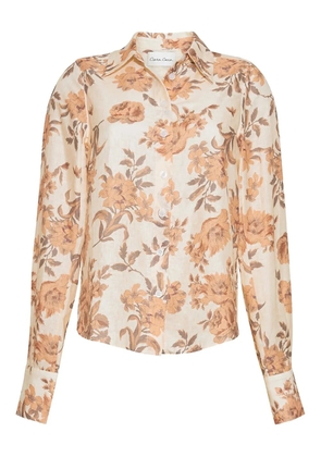 Cara Cara Perfect floral-print linen shirt - Neutrals