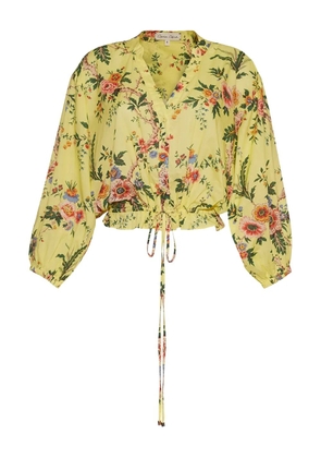 Cara Cara Perrin floral-print drawstring top - Yellow