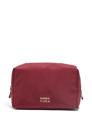 Bimba y Lola logo-detail zip make up bag - Red