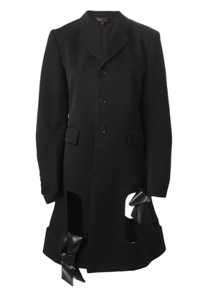 Comme Des Garçons cut-out bow detailing coat - Black