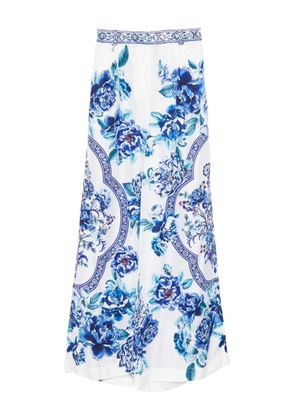 Camilla wide leg waisted pant - White