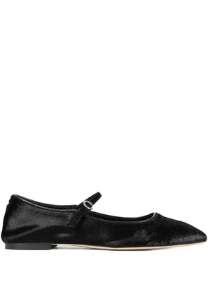 Aeyde Mary-Jane pony hair strap ballet flats - Black