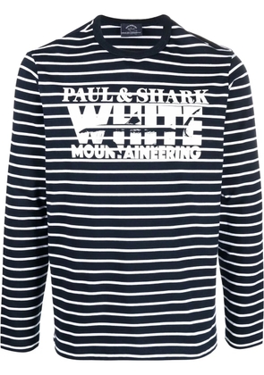 Paul & Shark logo-print striped T-shirt - Blue