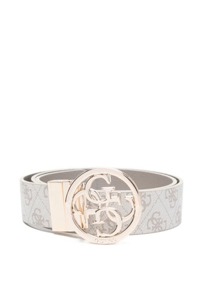 GUESS USA logo-buckle patterned belt - Grey