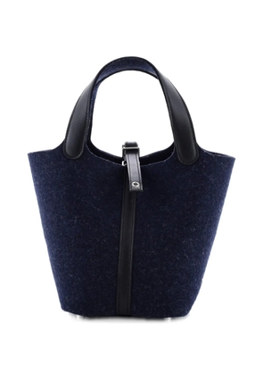 Hermès Pre-Owned Picotin Lock Bag Felt with Leather PM bucket bag - Blue