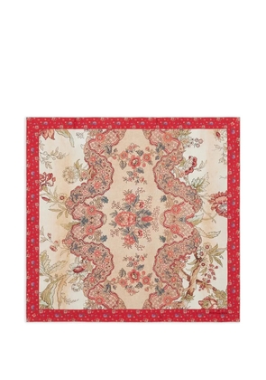 Pierre-Louis Mascia Aloeuw floral-pattern red-border silk scarf - Neutrals