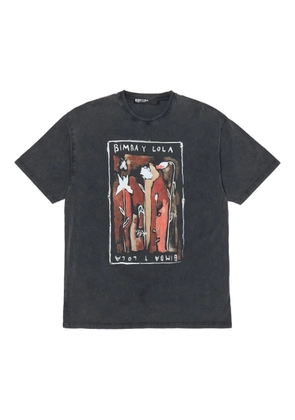 Bimba y Lola graphic-print cotton T-shirt - Grey