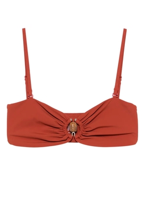 Christopher Esber ruched bandeau bikini top - Orange