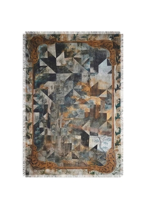 Pierre-Louis Mascia Aloeuw printed fringed shawl scarf - Grey