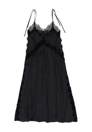 Bimba y Lola lace-trimmed slip midi dress - Black