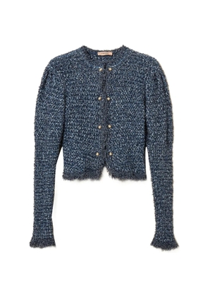 TWINSET jacquard fringed jacket - Blue