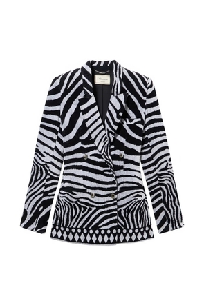 Blumarine zebra jacquard double-breasted jacket - Black