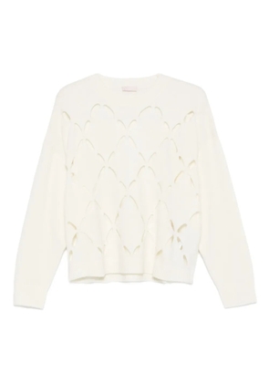 LIU JO laser-cut wool sweater - White