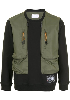 Ports V layered effect crew neck sweatshirt - Green