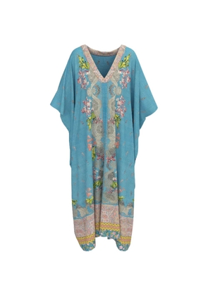 Pierre-Louis Mascia Aloe floral-print midi dress - Blue