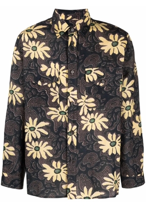 Nanushka floral print shirt jacket - Brown