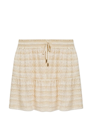 Melissa Odabash Dune tiered drawstring skirt - Gold