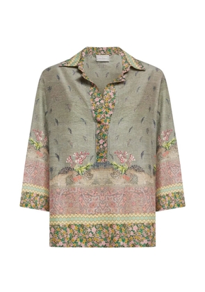 Pierre-Louis Mascia Tetris floral-pattern paisley-motif shirt - Green