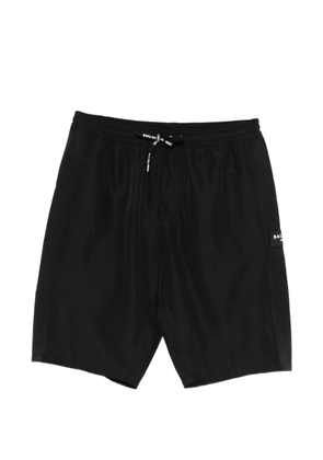 Balmain drawstring side-stripe swim shorts - Black