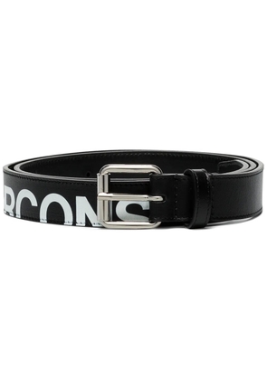 Comme Des Garçons Wallet logo-print leather belt - Black