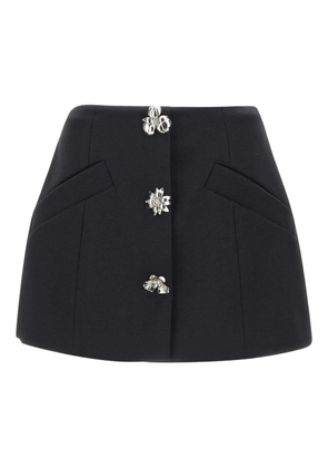 Blumarine flower-embellished mini skirt - Black