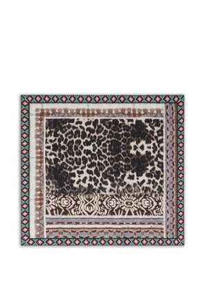 Pierre-Louis Mascia Aloeuw leopard geometric silk scarf - Neutrals