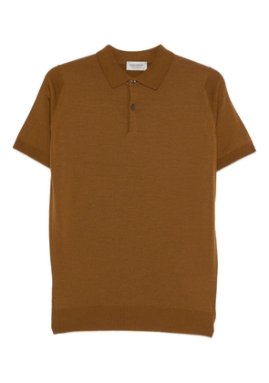 John Smedley Payton buttoned short-sleeve polo shirt - Brown