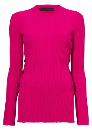 Proenza Schouler ribbed-knit button-detail jumper - Pink
