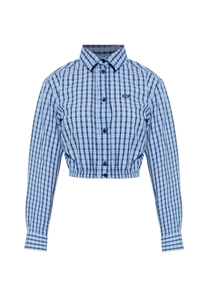VETEMENTS cropped check shirt - Blue