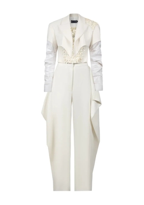 Gaby Charbachy embellished draped jumpsuit - Neutrals