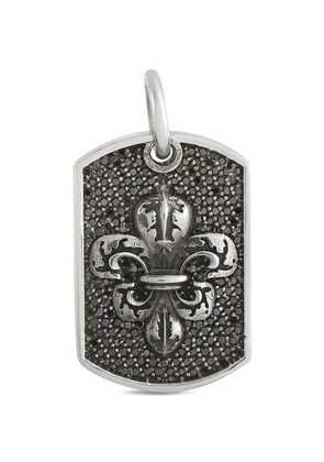 King Baby Fleur-de-Lis Relic silver dog-tag pendant