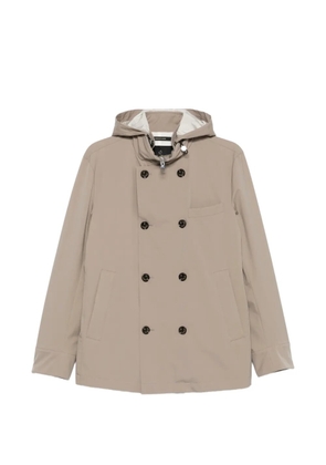 Montecore double-breasted hooded jacket - Neutrals