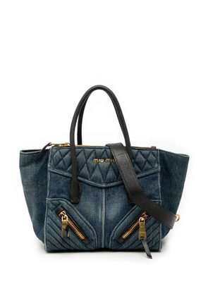 Miu Miu Pre-Owned 2010-2025 Small Matelasse Denim Biker satchel - Blue