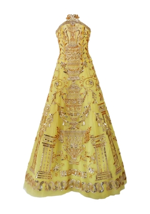 Carolina Herrera embroidered tulle strapless ball gown - Yellow