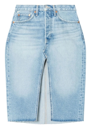 RE/DONE organic cotton midi denim skirt - Blue