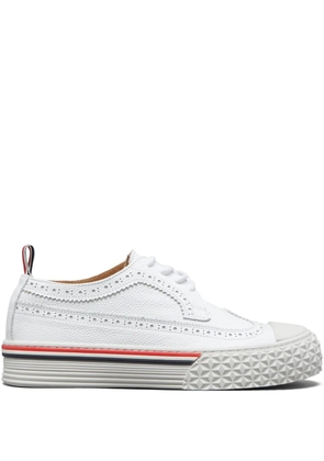 Thom Browne stripe-detailed leather sneakers - White