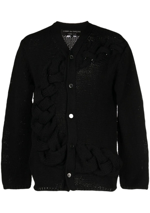Comme des Garçons Homme Plus braided-band V-neck cardigan - Black