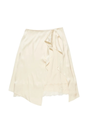 Acne Studios lace-detail draped midi skirt - Neutrals