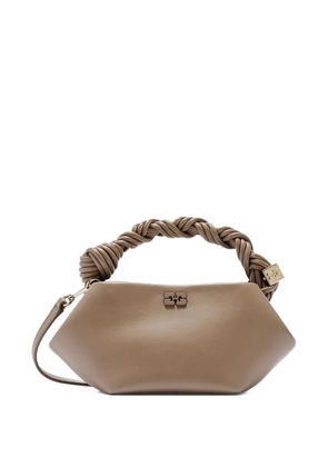 GANNI mini Bou logo tote bag - Brown