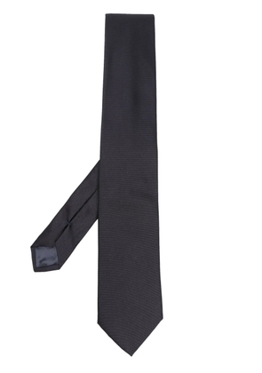 Emporio Armani patterned-jacquard silk tie - Blue