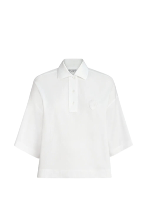 Brunello Cucinelli stretch cotton piqué polo shirt with logo - White