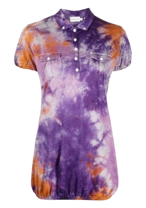 Stain Shade tie-dye print polo top - Purple
