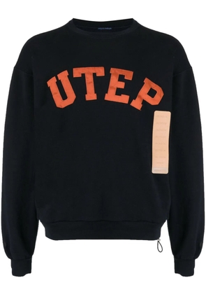 4SDESIGNS UTEP-print cotton sweatshirt - Blue