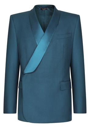 Dolce & Gabbana Sicilia-fit double-breasted tuxedo blazer - Blue