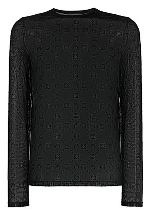 Marine Serre Moonogram-pattern long-sleeve T-shirt - Black